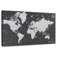thumbnail image 1 of Elephant Stock Grid Lines World Map Wall Art - Horizontal Canvas Wall Art - Living Room Wall Decor - Map Canvas - Gray And Decor - 12" x 8", 1 of 8