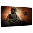 thumbnail image 1 of Elephant Stock Grunge Buddha Wall Art - Horizontal Canvas Wall Art - Living Room Wall Decor - Religion And Spirituality Canvas - Gray And Brown Decor - 24" x 16", 1 of 8