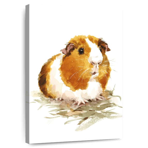 Elephant Stock Guinea Pig Wall Art - Vertical Canvas Wall Art - Living Room Wall Decor - Animal Canvas - Beige And Orange Decor - 8" x 12"