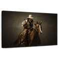 thumbnail image 1 of Elephant Stock Gun Toting Cowboy Wall Art - Horizontal Canvas Wall Art - Living Room Wall Decor - Our America Canvas - Brown And Black Decor - 12" x 8", 1 of 8
