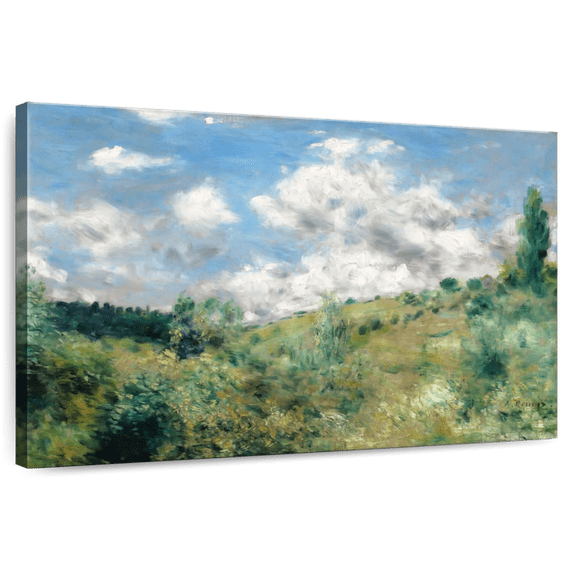 Elephant Stock The Gust Of Wind Wall Art - Horizontal Canvas Wall Art - Living Room Wall Decor - Abstract Canvas - Green And Blue Decor By Pierre Auguste Renoir - 12" x 8"