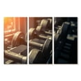 thumbnail image 1 of Elephant Stock Gym Dumbbell Rack Wall Art - Horizontal Multi Panel Canvas - Living Room Wall Decor - Sports Multi Panel - Black And Gray Decor - 23" x 14", 1 of 4