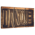 thumbnail image 1 of Elephant Stock Hair And Grooming Essentials Wall Art - Horizontal Multi Panel Canvas - Living Room Wall Decor - Fashion And Beauty Multi Panel - Brown And Beige Decor - 57" x 36", 1 of 8