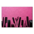 thumbnail image 1 of Elephant Stock Hairdressing Tools Wall Art - Horizontal Canvas Wall Art - Living Room Wall Decor - Fashion And Beauty Canvas - Black And Purple Decor - 45" x 30", 1 of 4