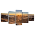 thumbnail image 1 of Elephant Stock Haleakala Volcano Golden Sunrise Wall Art - Horizontal Multi Panel Canvas - Living Room Wall Decor - Nature Multi Panel - Brown And Blue Decor - 68" x 30", 1 of 8