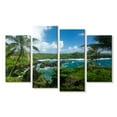 thumbnail image 1 of Elephant Stock Hana Black Sand Beach Wall Art - Horizontal Multi Panel Canvas - Living Room Wall Decor - Beach Multi Panel - Blue And Green Decor - 52" x 32", 1 of 4