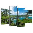 thumbnail image 1 of Elephant Stock Hana Black Sand Beach Wall Art - Horizontal Multi Panel Canvas - Living Room Wall Decor - Beach Multi Panel - Blue And Green Decor - 52" x 32", 1 of 8