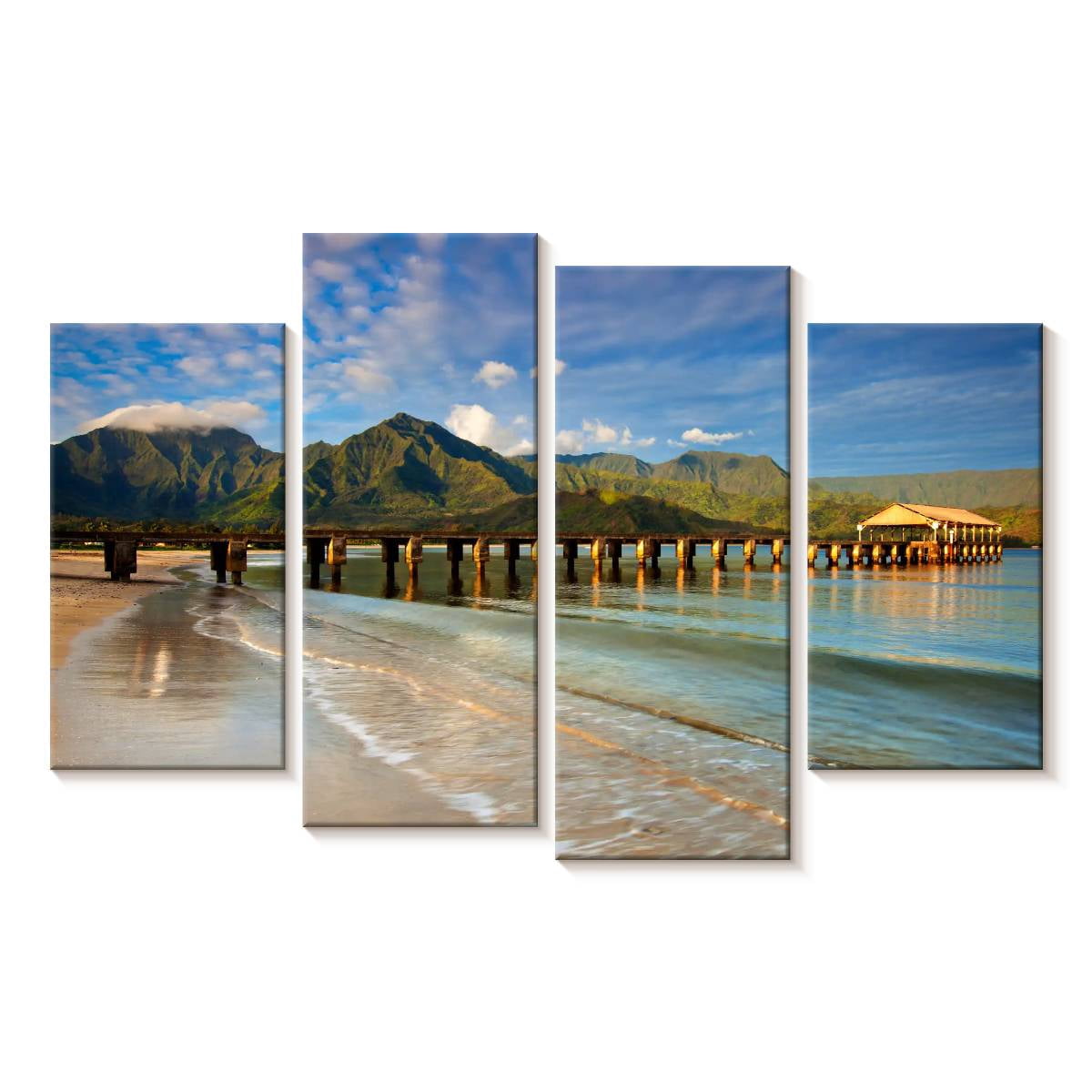 Elephant Stock Hanalei Bay Dock Wall Art - Horizontal Multi Panel ...