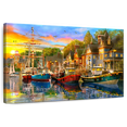 thumbnail image 1 of Elephant Stock Harbour Lights Wall Art - Horizontal Canvas Wall Art - Living Room Wall Decor - Transportation Canvas - Green And Blue Decor By Dominic Davison - 51" x 34", 1 of 8