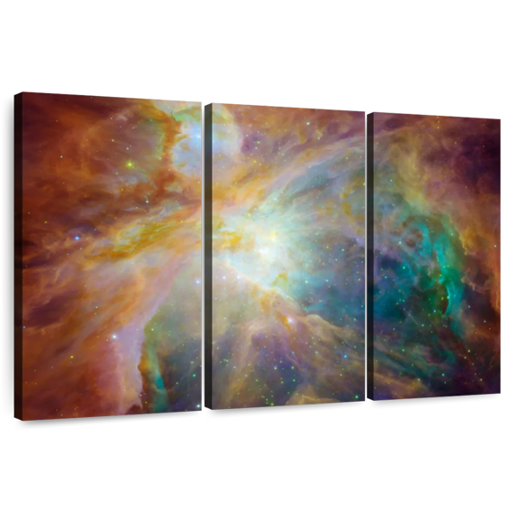 Elephant Stock Heart Of Orion Nebula Wall Art - Horizontal Multi Panel Canvas - Living Room Wall Decor - Astronomy & Space Multi Panel - Brown And Red Decor By Nasa - 50" x 32"