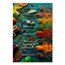 Elephant Stock Herbs And Spices Arrangement Wall Art - Vertical Canvas Wall Art - Dining Room Wall Decor - Food And Drink Canvas - Green And Teal Decor - 8" x 12"