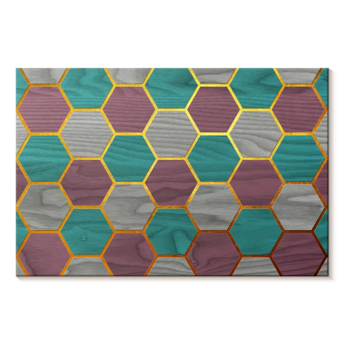 Elephant Stock Hexagon Geometric Pattern Wall Art - Horizontal Canvas ...