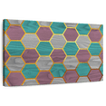 thumbnail image 1 of Elephant Stock Hexagon Geometric Pattern Wall Art - Horizontal Canvas Wall Art - Living Room Wall Decor - Abstract Canvas - Gray And Purple Decor - 48" x 32", 1 of 8