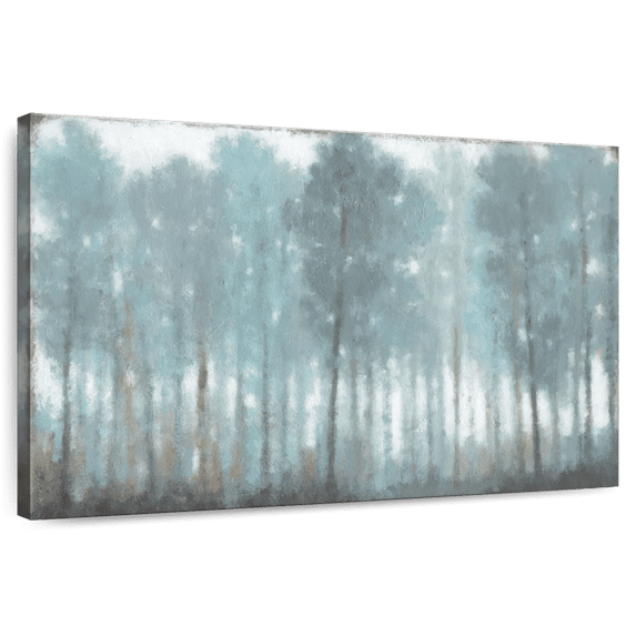 Elephant Stock Hidden Creek Wall Art - Horizontal Canvas Wall Art - Living Room Wall Decor - Abstract Canvas - Blue And Gray Decor By Norman Wyatt Jr. - 45" x 30"