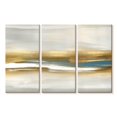 thumbnail image 1 of Elephant Stock Highlight Gold And Teal I Wall Art - Horizontal Multi Panel Canvas - Living Room Wall Decor - Abstract Multi Panel - Gray And White Decor By Jake Messina - 74" x 48", 1 of 4
