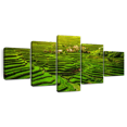 thumbnail image 1 of Elephant Stock Historic Ifugao Rice Terraces Wall Art - Horizontal Multi Panel Canvas - 5 Pieceliving Room Wall Decor - Photography Nature Multi Panel - Green And Yellow Decor - 55" x 24", 1 of 8