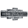 thumbnail image 1 of Elephant Stock Home Family Love Wall Sign Wall Art - Horizontal Multi Panel Canvas - Living Room Wall Decor - Wall Signs Multi Panel - Gray And White Decor - 68" x 30", 1 of 8