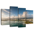 thumbnail image 1 of Elephant Stock Honolulu Hawaii Aerial Wall Art - Horizontal Multi Panel Canvas - Living Room Wall Decor - Places Multi Panel - Gray And Teal Decor - 36" x 22", 1 of 4