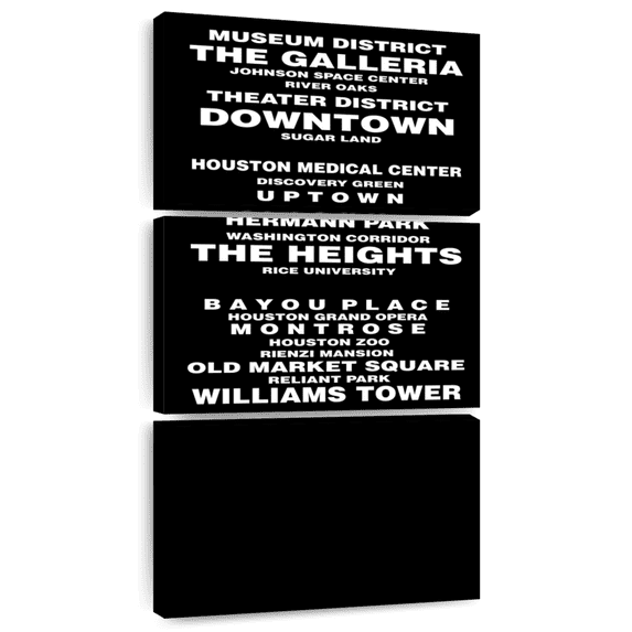 Elephant Stock Houston Bus Roll Wall Art - Vertical Multi Panel Canvas - Living Room Wall Decor - Inspirational And Typography Multi Panel - Black And White Decor - 15" x 32"