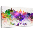 thumbnail image 1 of Elephant Stock Houston Skyline Colors Wall Art - Horizontal Canvas Wall Art - Living Room Wall Decor - City Canvas - Purple And Blue Decor - 30" x 20", 1 of 8