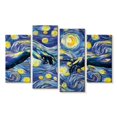 thumbnail image 1 of Elephant Stock Human Connection Starry Night Wall Art - Horizontal Multi Panel Canvas - Living Room Wall Decor - Nature Multi Panel - Black And Blue Decor - 75" x 48", 1 of 4