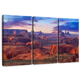 thumbnail image 1 of Elephant Stock Hunts Mesa Monument Valley Sunset Wall Art - Horizontal Multi Panel Canvas - Living Room Wall Decor - Places Multi Panel - Blue And Brown Decor By Susanne Kremer - 45" x 28", 1 of 8
