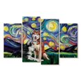thumbnail image 1 of Elephant Stock Huskies Starry Night Wall Art - Horizontal Multi Panel Canvas - Living Room Wall Decor - Animal Multi Panel - Black And Blue Decor - 43" x 27", 1 of 4