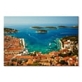 thumbnail image 1 of Elephant Stock Hvar Seaside Town Wall Art - Horizontal Canvas Wall Art - Living Room Wall Decor - Beach Canvas - Orange And Beige Decor - 51" x 34", 1 of 4