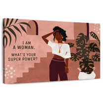 Elephant Stock I Am A Woman Ii Wall Art - Horizontal Canvas Wall Art - Living Room Wall Decor - Advocacy Art Canvas - Brown And Beige Decor - 12" x 8"