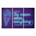 thumbnail image 1 of Elephant Stock Ice Cream Solves Everything Neon Wall Art - Horizontal Multi Panel Canvas - Dining Room Wall Decor - Inspirational And Typography Multi Panel - Blue And Beige Decor - 33" x 20", 1 of 4