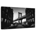 thumbnail image 1 of Elephant Stock Iconic Manhattan Bridge Wall Art - Horizontal Canvas Wall Art - Living Room Wall Decor - Architecture Canvas - Black And White Decor - 12" x 8", 1 of 8