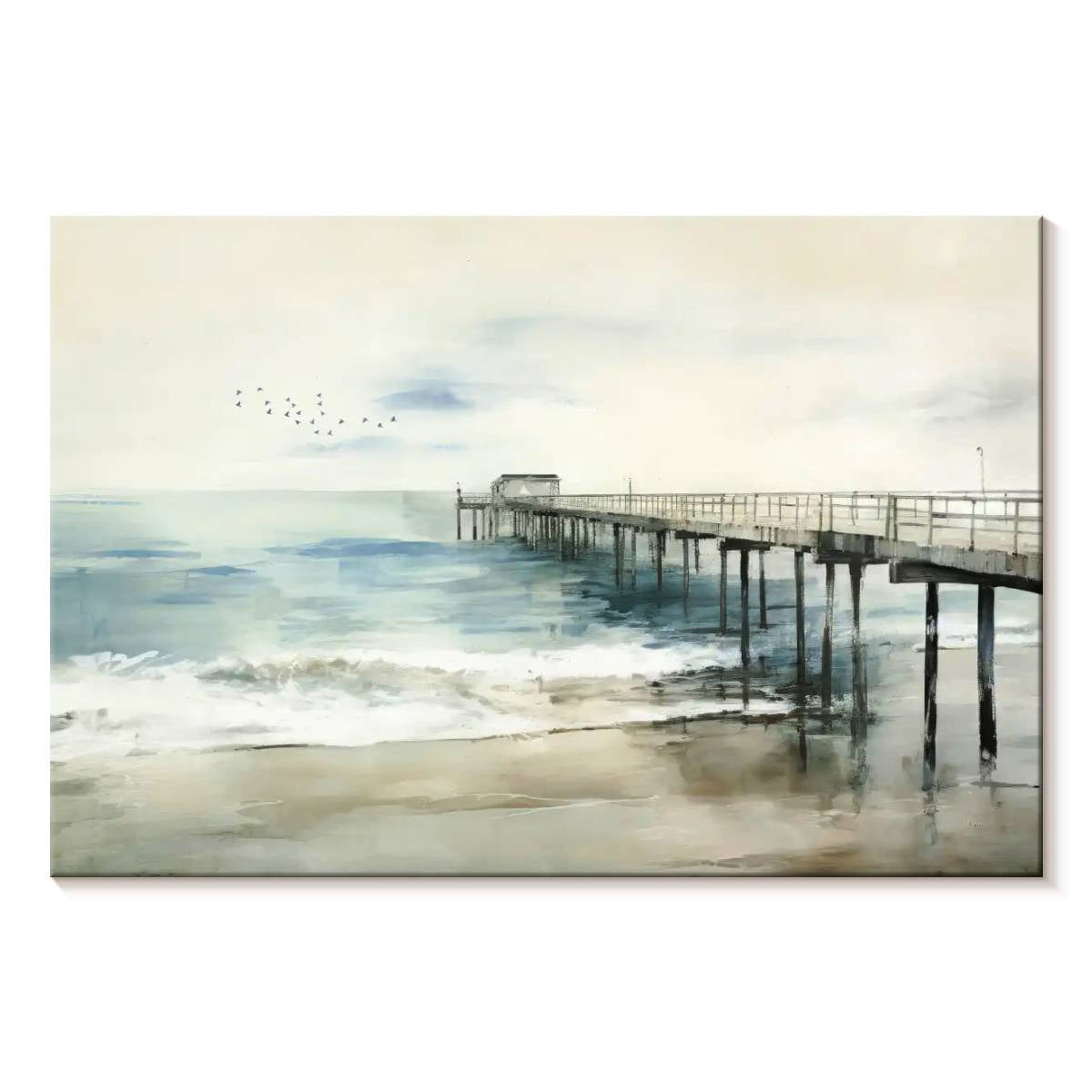 Elephant Stock Idyllic Coastal Jetty Wall Art Horizontal Canvas Wall