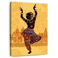 thumbnail image 1 of Elephant Stock Indian Classical Dance Wall Art - Vertical Canvas Wall Art - Living Room Wall Decor - Dance Canvas - Black And Orange Decor - 30" x 45", 1 of 8