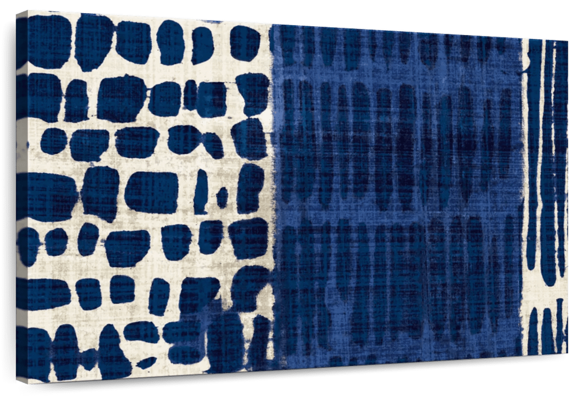 Elephant Stock Indigo Batik I Wall Art Horizontal Canvas Wall Art