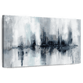 thumbnail image 1 of Elephant Stock Indigo Harbor Lights Wall Art - Horizontal Canvas Wall Art - Living Room Wall Decor - Abstract Canvas - Black And Gray Decor By Nan - 45" x 30", 1 of 8
