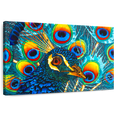 thumbnail image 1 of Elephant Stock Insane Peacock Wall Art - Horizontal Canvas Wall Art - Living Room Wall Decor - Animal Canvas - Turquoise And Teal Decor By Daniel Jean-baptiste - 12" x 8", 1 of 8