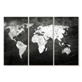 thumbnail image 1 of Elephant Stock Iron Impression World Map Wall Art - Horizontal Multi Panel Canvas - Living Room Wall Decor - Map Multi Panel - Gray And White Decor - 38" x 24", 1 of 4