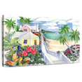 thumbnail image 1 of Elephant Stock Island Cliffs Wall Art - Horizontal Canvas Wall Art - Living Room Wall Decor - Beach Canvas - Yellow And Blue Decor By Paul Brent - 48" x 32", 1 of 8