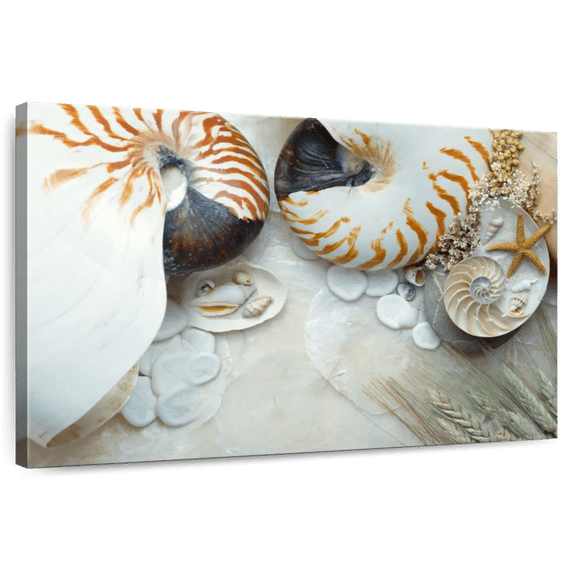 Elephant Stock Island Tide Pool V Wall Art - Horizontal Canvas Wall Art - Living Room Wall Decor - Nautical Canvas - White And Orange Decor By Alan Blaustein - 24" x 16"