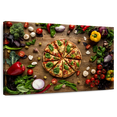 thumbnail image 1 of Elephant Stock Italian Pizza Slices Wall Art - Horizontal Canvas Wall Art - Dining Room Wall Decor - Food And Drink Canvas - Brown And Red Decor - 12" x 8", 1 of 8