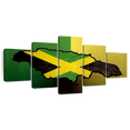 thumbnail image 1 of Elephant Stock Jamaican Island Flag Wall Art - Horizontal Multi Panel Canvas - Living Room Wall Decor - Flags Multi Panel - Black And Green Decor - 80" x 36", 1 of 8