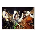 thumbnail image 1 of Elephant Stock Jamming I Wall Art - Horizontal Canvas Wall Art - Dining Room Wall Decor - Music Canvas - Black And Purple Decor By Steven Johnson - 12" x 8", 1 of 4