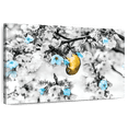 thumbnail image 1 of Elephant Stock Japanese White-eye Pop Wall Art - Horizontal Canvas Wall Art - Living Room Wall Decor - Animal Canvas - Gray And Blue Decor - 30" x 20", 1 of 8