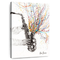 thumbnail image 1 of Elephant Stock The Jazz Saxophone Wall Art - Vertical Canvas Wall Art - Living Room Wall Decor - Music Canvas - Gray And White Decor By Ashvin Harrison - 34" x 51", 1 of 8