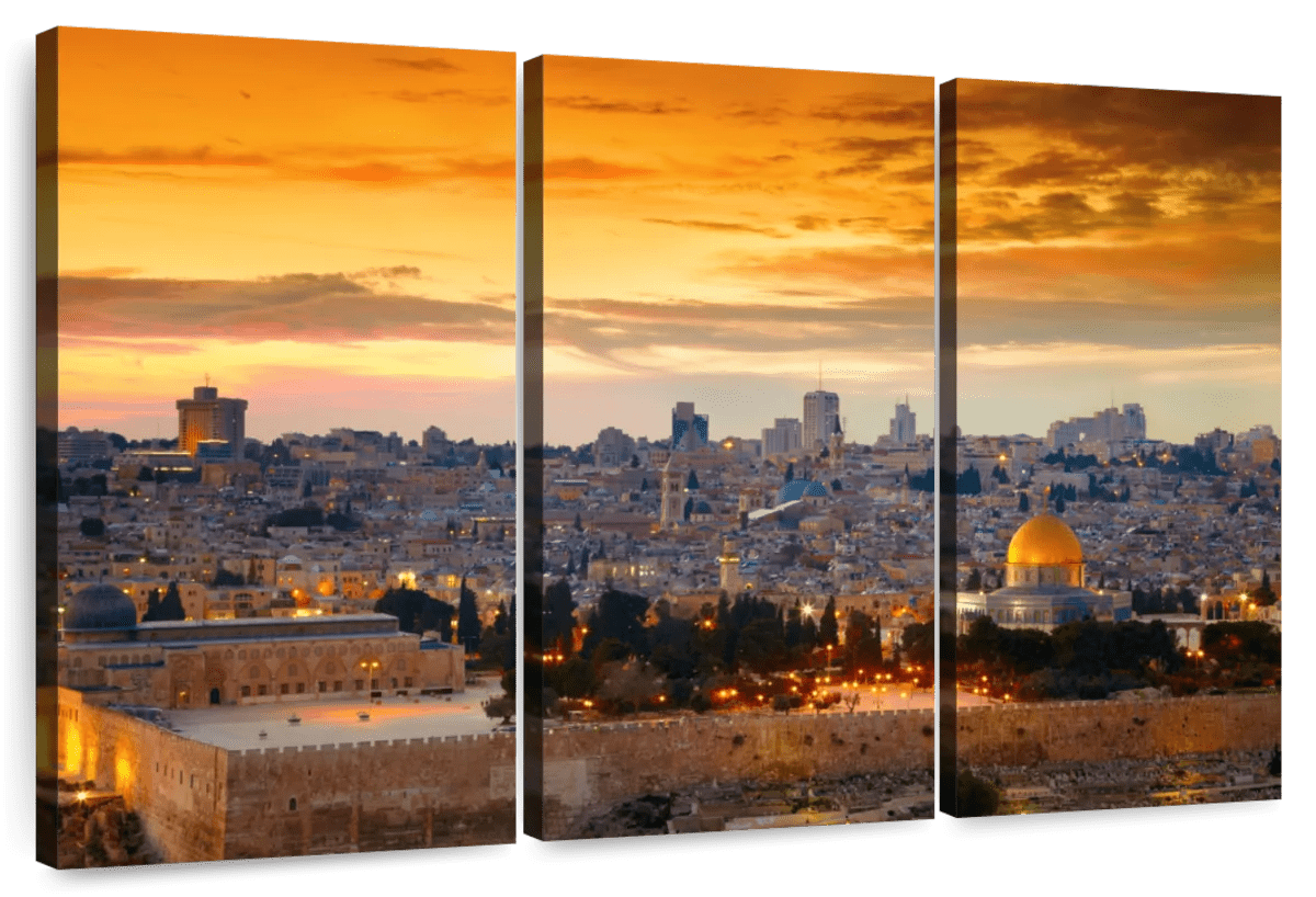 Elephant Stock Jerusalem Sunset Cityscape Wall Art - Horizontal Multi ...