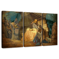 thumbnail image 1 of Elephant Stock Jesus Birth In Bethlehem Wall Art - Horizontal Multi Panel Canvas - Living Room Wall Decor - Holiday Multi Panel - Brown And Teal Decor By Val Bochkov - 33" x 20", 1 of 8