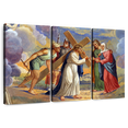 thumbnail image 1 of Elephant Stock Jesus Carrying Cross Fresco Wall Art - Horizontal Multi Panel Canvas - Living Room Wall Decor - People Multi Panel - Blue And Red Decor - 38" x 24", 1 of 8