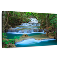thumbnail image 1 of Elephant Stock Kanchanaburi Forest Waterfall Wall Art - Horizontal Canvas Wall Art - Living Room Wall Decor - Nature Canvas - Brown And Green Decor - 51" x 34", 1 of 8