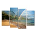 thumbnail image 1 of Elephant Stock Kauai Double Rainbow Wall Art - Horizontal Multi Panel Canvas - Living Room Wall Decor - Beach Multi Panel - Gray And Black Decor - 36" x 22", 1 of 4