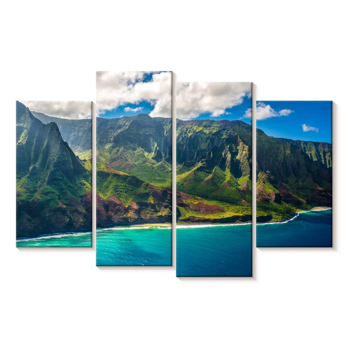 Elephant Stock Kauai Wall Art - Horizontal Multi Panel Canvas - Living ...